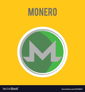 Golden monero coin crypto currency blockchain vector image