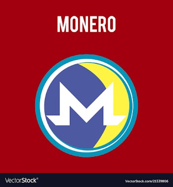 Golden monero coin crypto currency blockchain vector image