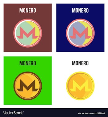 Golden monero coin crypto currency blockchain vector image