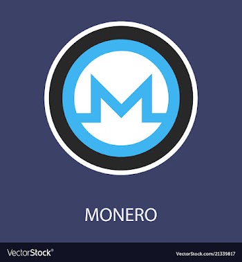 Golden monero coin crypto currency blockchain vector image