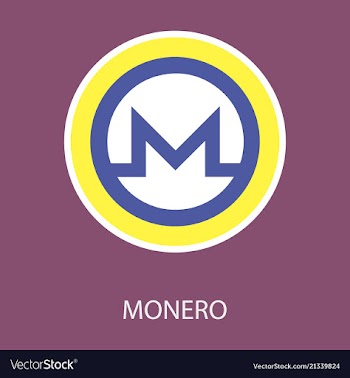 Golden monero coin crypto currency blockchain vector image