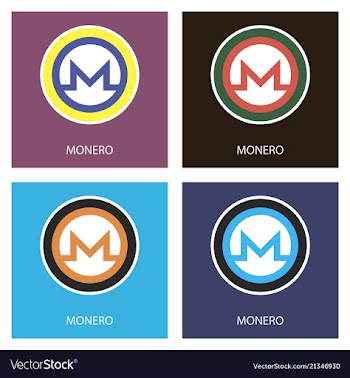 Golden monero coin crypto currency blockchain vector image