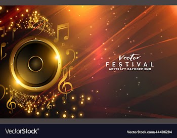 golden music speaker with shine abstract