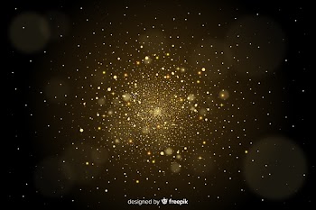Golden particles blurred decorative background Free Vector