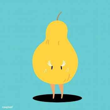 Golden pear cartoon character vector | Free stock vector - 538567