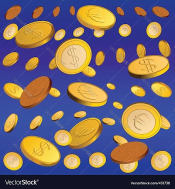  					Golden rain vector image														