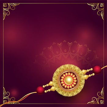 Golden rakhi background design with copyspace Free Vector