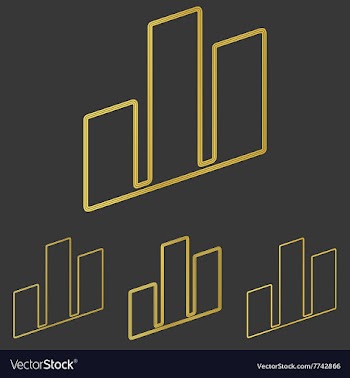 Golden real estate logo design set vector image