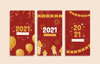Golden Red 2021 New Year Banner