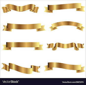 golden ribbons collection with horizontal yellow