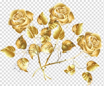 Golden Rose Rose Creative sea, gold rose flowers illustration transparent background PNG clipart