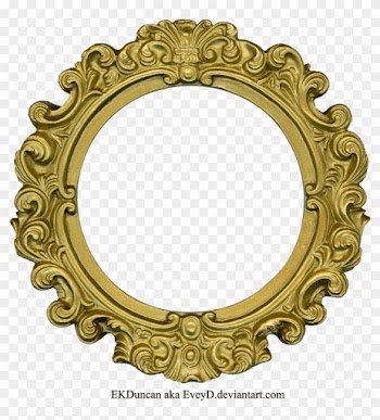 Golden Round Frame Png Clipart - Gold Oval Frame Png