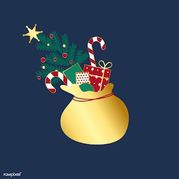 Golden sack with Christmas presents vector | Free stock vector - 503495