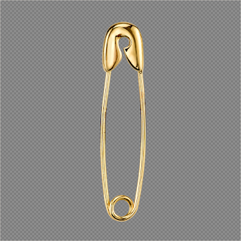 Golden Safety Pin PNG Image