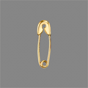 Golden Safety Pin Transparent Image