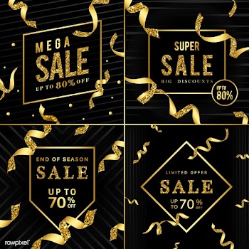 Golden sale sign vector set | Free stock vector - 535044