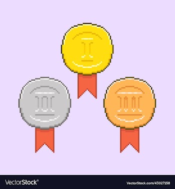 golden silver and bronze medals
