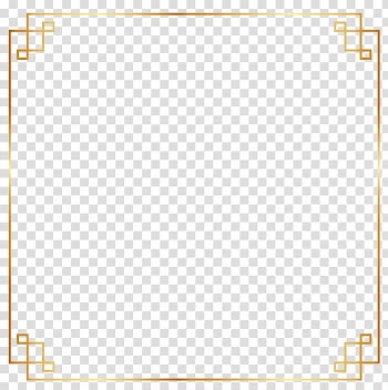 Golden simple frame transparent background PNG clipart