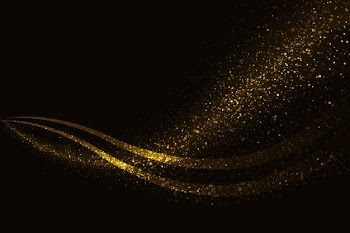 Golden sparkle wave background Free Vector