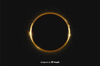 Golden sparkling frame background Free Vector