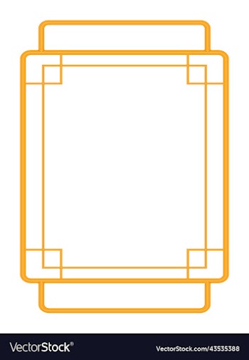 golden square frame on white background