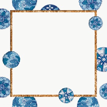 Golden squared frame in navy blue design element | Free  transparent png - 2272262