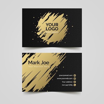Golden stains business card template Free Vector