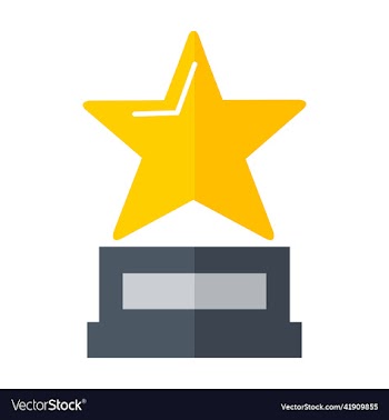 golden star trophy isolated on white background