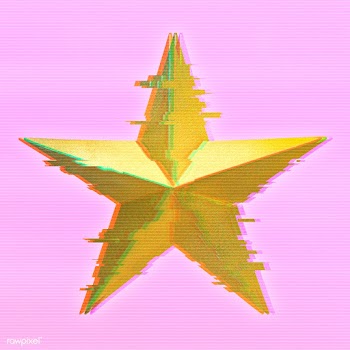 Golden star with glitch effect design element | Free  illustration - 2359596