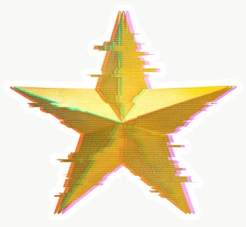 Golden star with glitch effect sticker overlay | Free  transparent png - 2359594