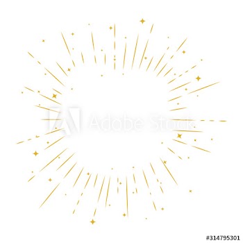 golden sunburst decoration line style design