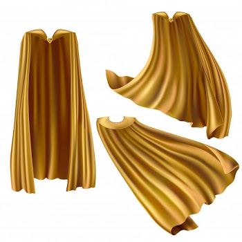 Golden superhero cape set Free Vector