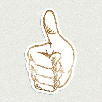 Golden thumbs up sticker overlay with a white border  | Free  illustration - 2358437