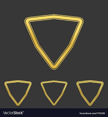 Golden triangle shield logo design set vector image