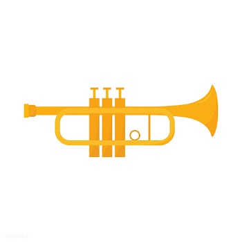 Golden trumpet isolated graphic illustration | Free stock vector - 429437