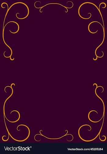 golden vertical frame on violet background in
