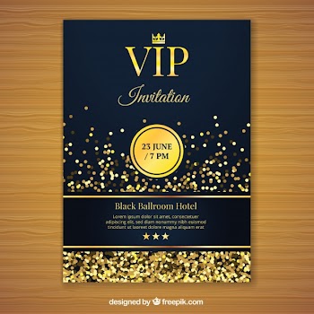 Golden vip invitation template Free Vector