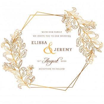 Golden wedding invitation Free Vector