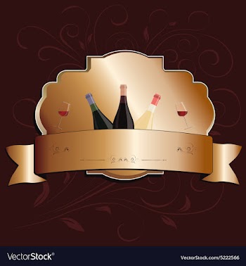Golden wine label design element vector image