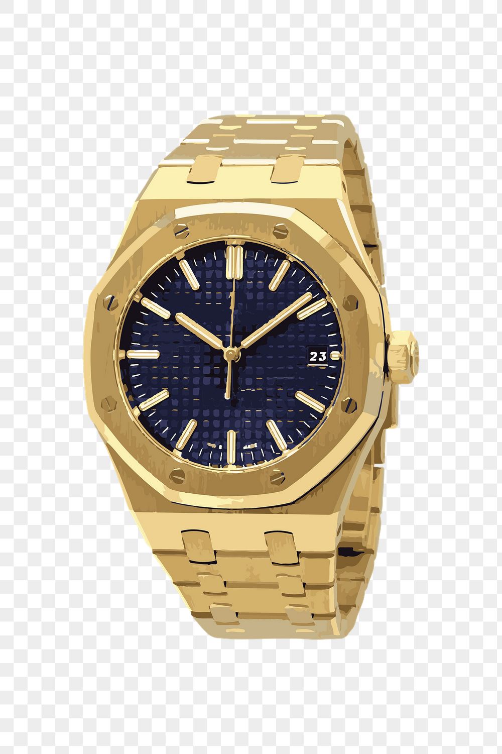 Golden wristwatch png sticker, fashion | Free PNG - rawpixel