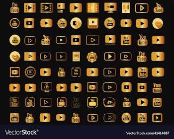 golden youtube icon