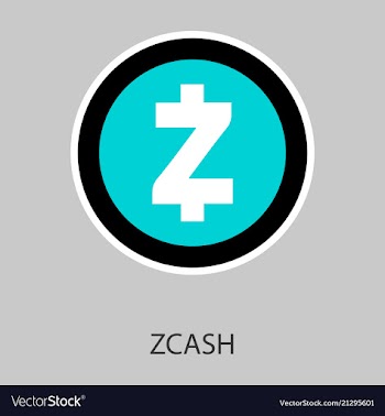 Golden zcash cryptocurrency coin isolated on vector image