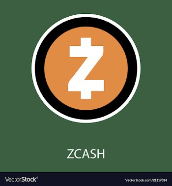 Golden zcash cryptocurrency coin isolated on vector image