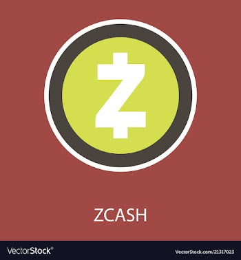 Golden zcash cryptocurrency coin isolated on vector image