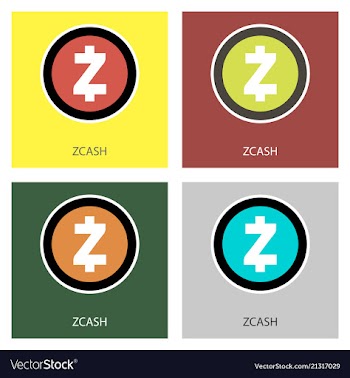 Golden zcash cryptocurrency coin isolated on vector image