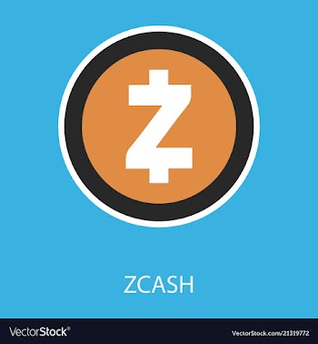 Golden zcash cryptocurrency coin isolated on vector image