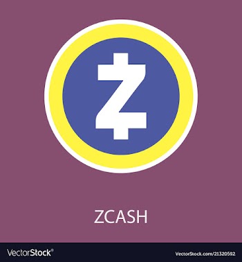 Golden zcash cryptocurrency coin isolated on vector image