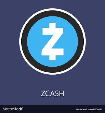 Golden zcash cryptocurrency coin isolated on vector image