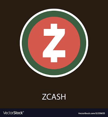 Golden zcash cryptocurrency coin isolated on vector image