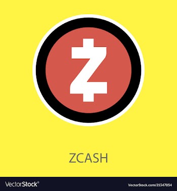 Golden zcash cryptocurrency coin isolated on vector image